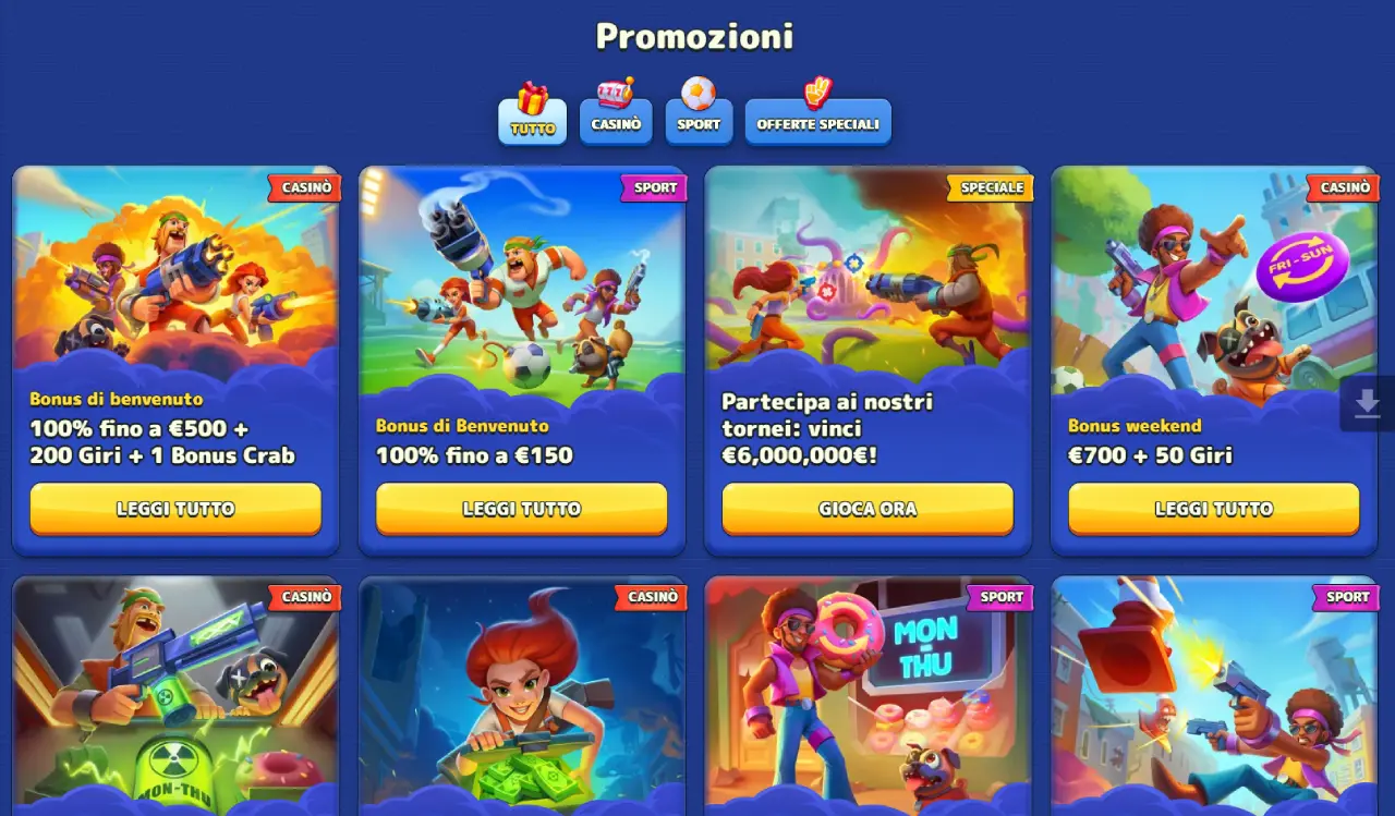 Bonus e Promozioni di Pistolo Casino