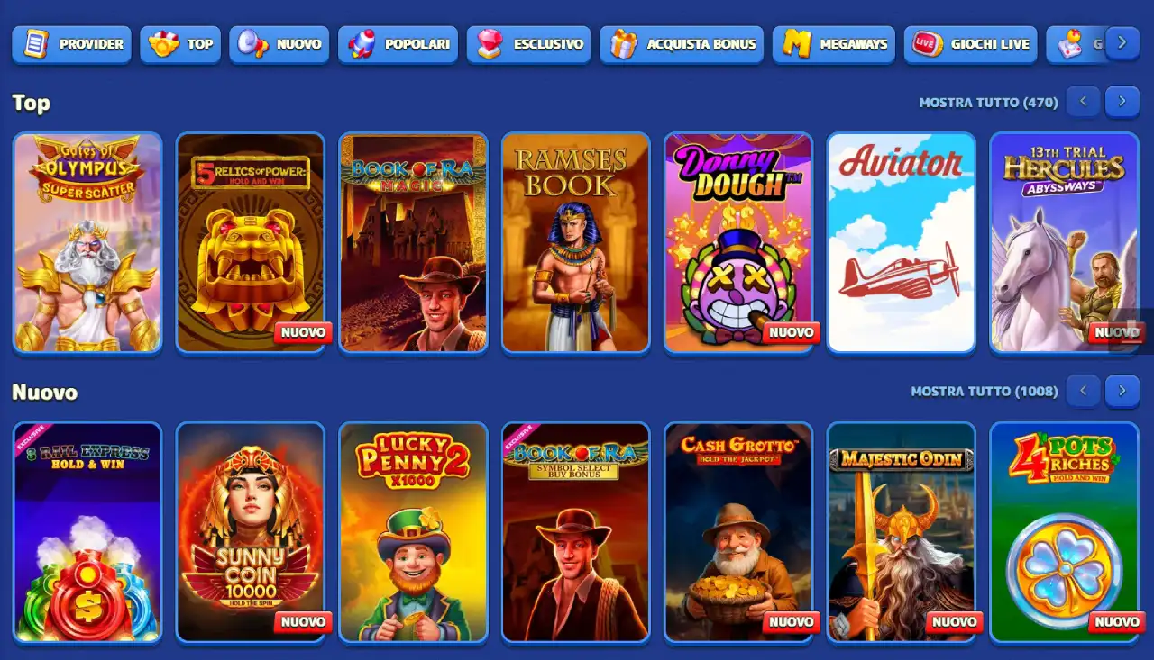 Giochi su Pistolo Casino